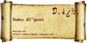 Daku Ágost névjegykártya